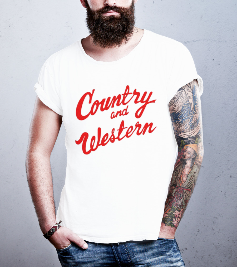 Country And Western Red Script T-Shirt