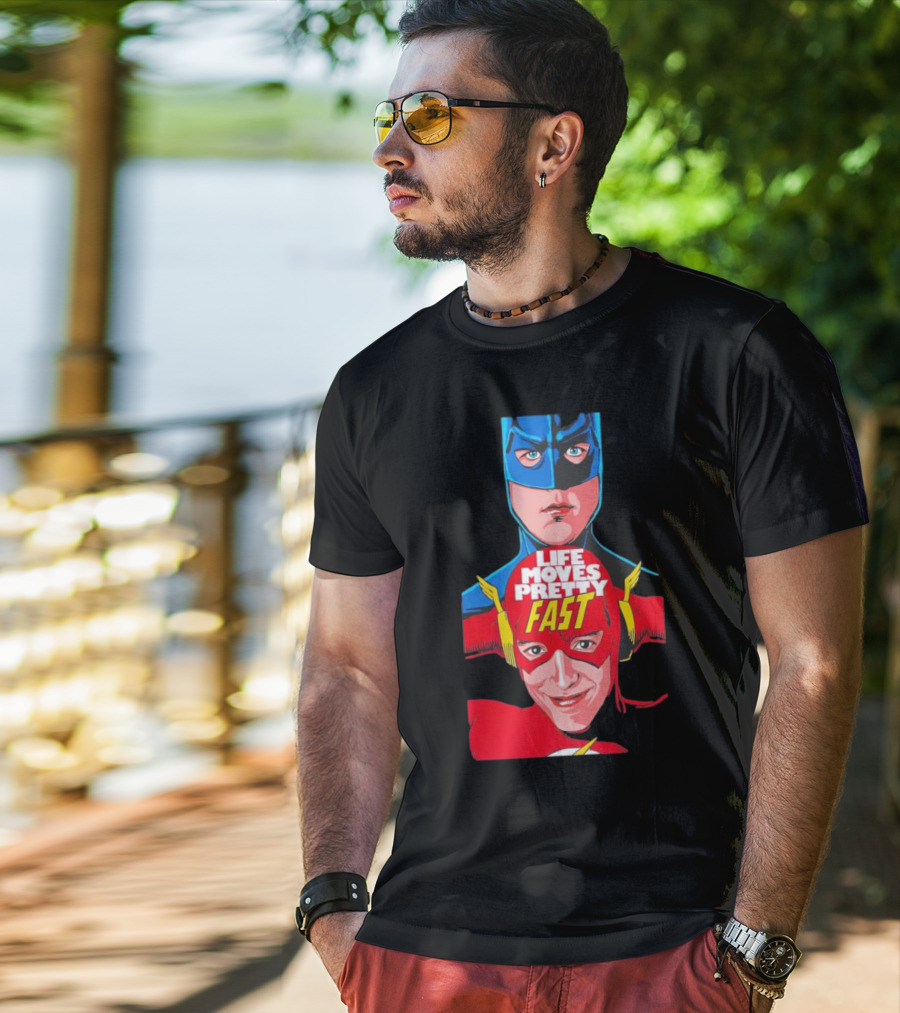 Life Moves Pretty Fast Batman And Flash Crossover T-Shirt