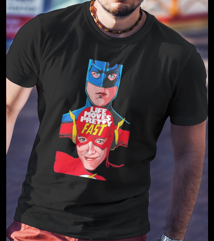 Life Moves Pretty Fast Batman And Flash Crossover T-Shirt