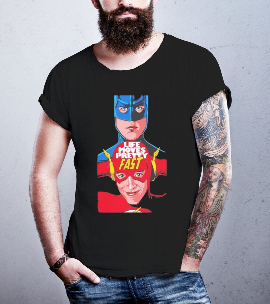 Life Moves Pretty Fast Batman And Flash Crossover T-Shirt