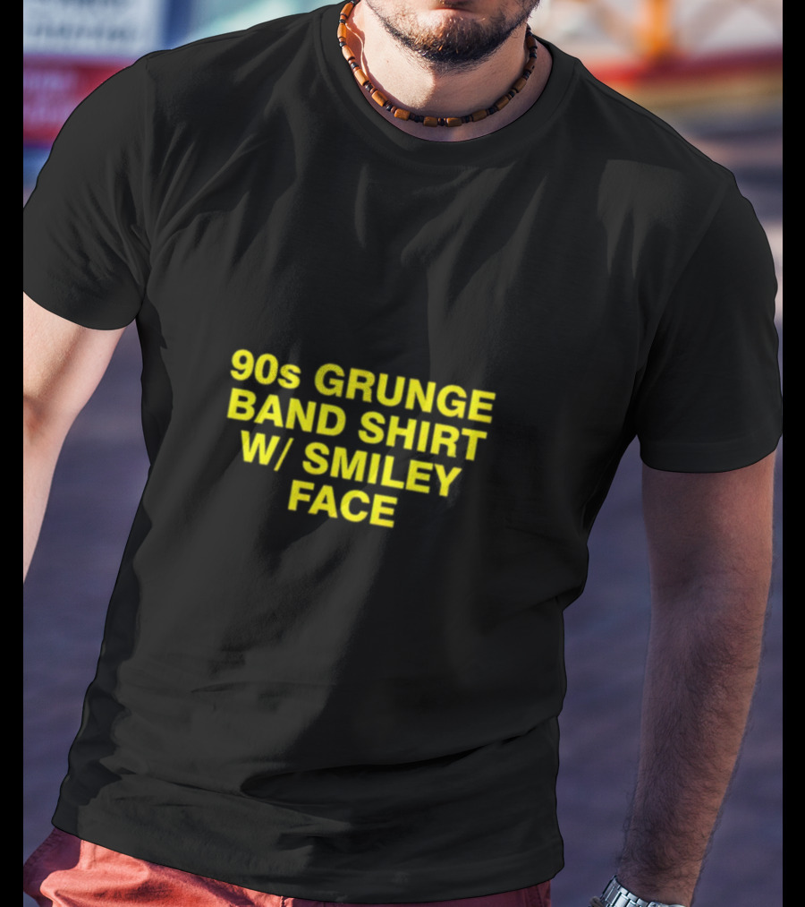 90s Grunge Band Shirt Smiley Face T-Shirt