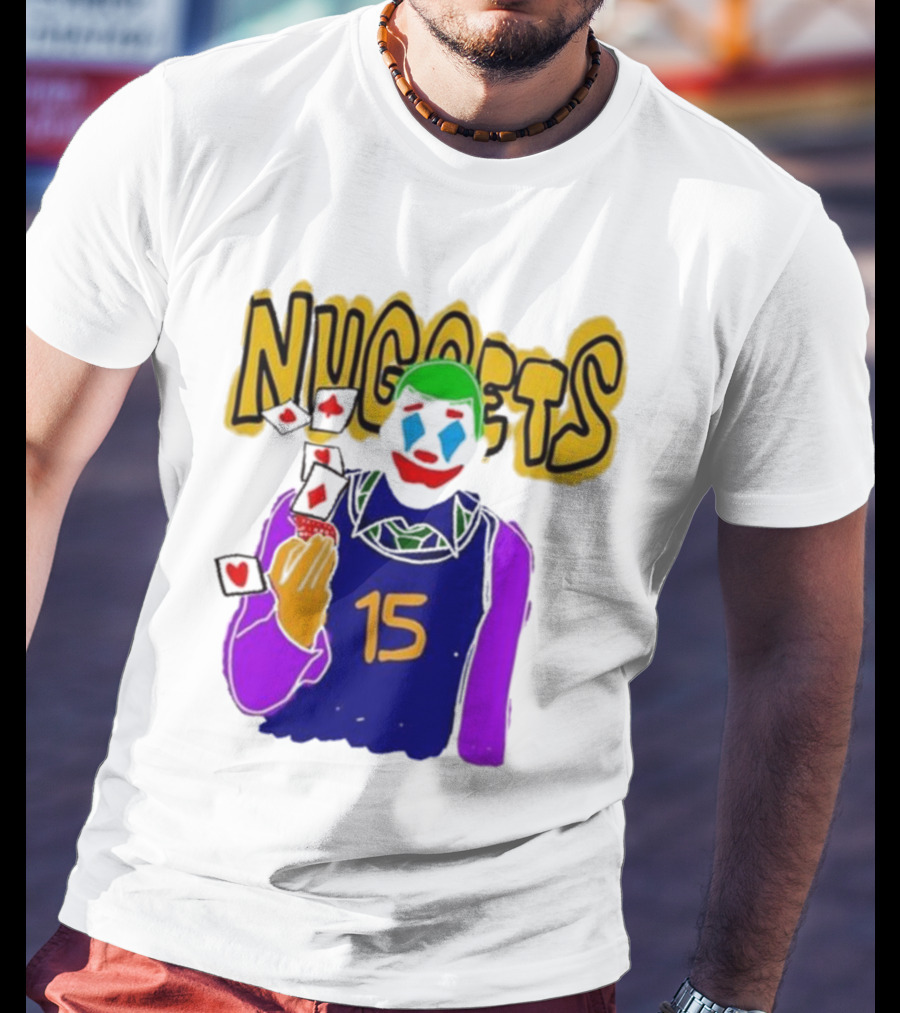 Nuggets Clown 15 Nikola Jokic Joker Basketball NBA T-Shirt