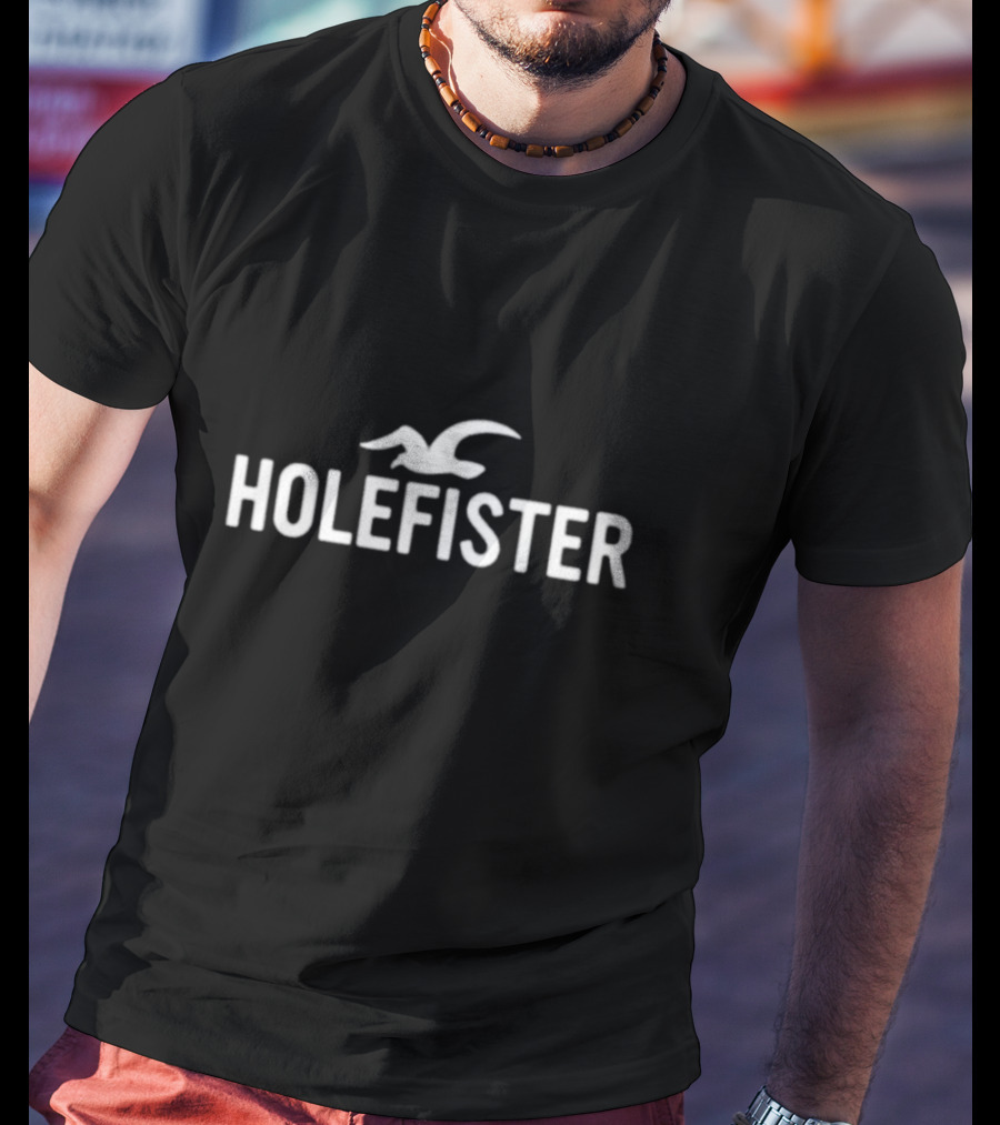 Holefister Parody Logo Graphic With Seagull Bird T-Shirt