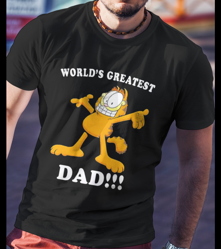 World's Greatest Dad Garfield Enthusiastic Pose T-Shirt