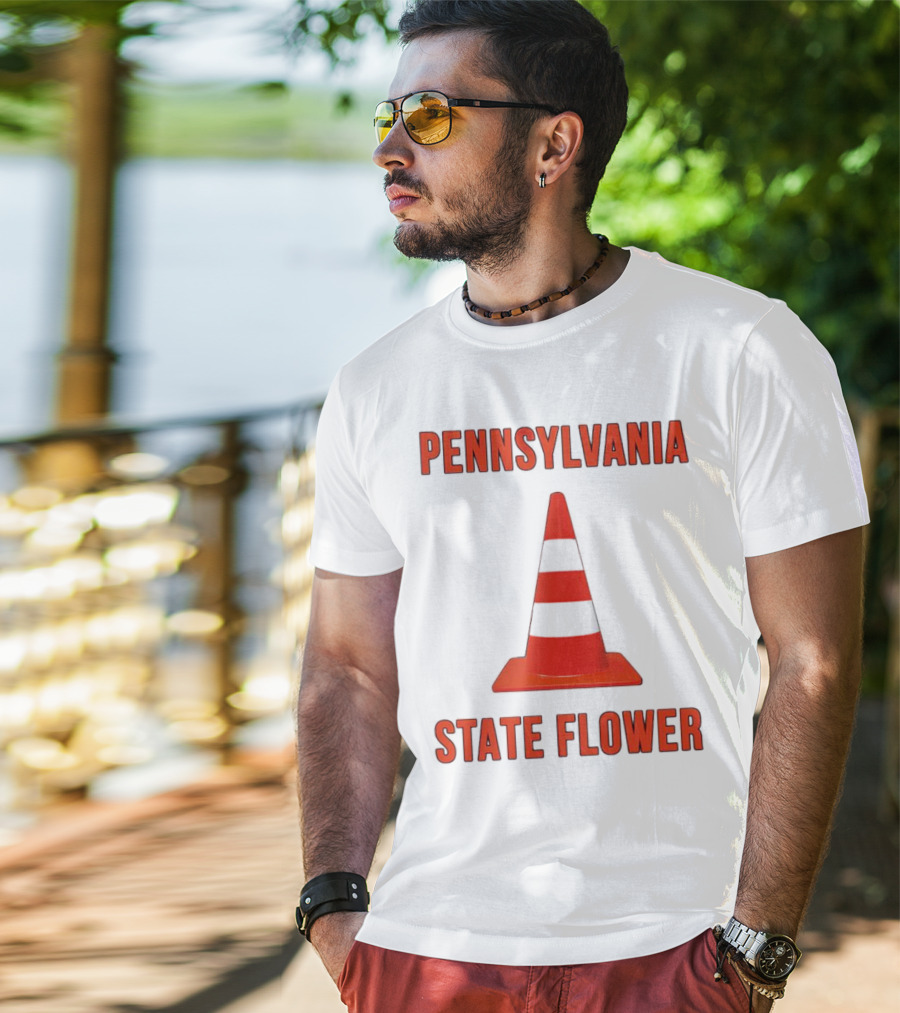 Pennsylvania State Flower Traffic Cone T-Shirt