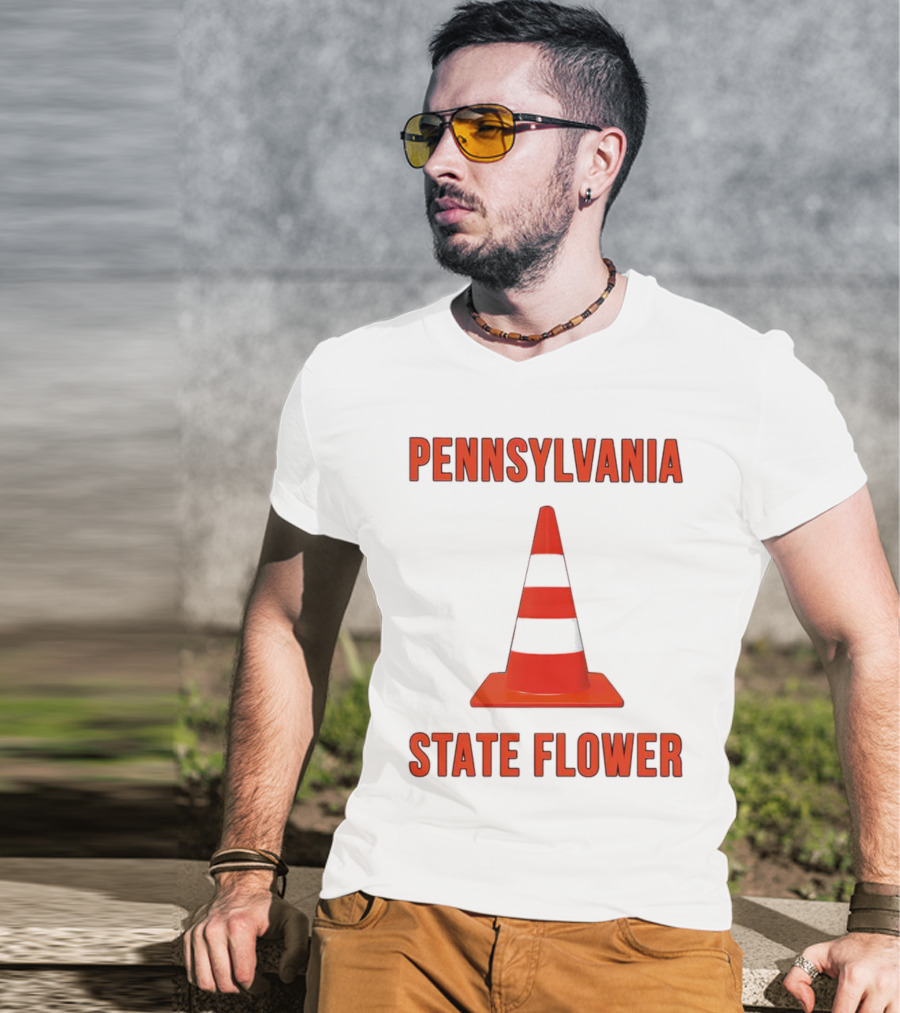Pennsylvania State Flower Traffic Cone T-Shirt