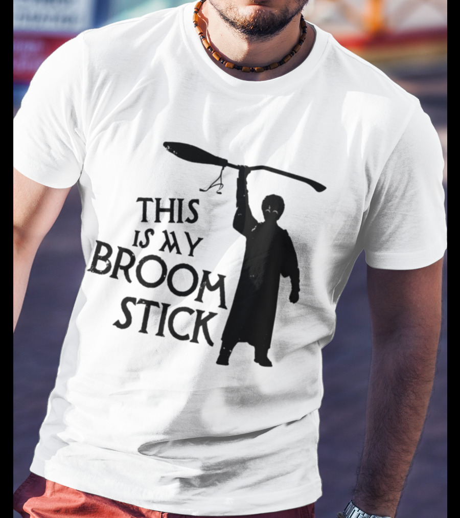 This Is My Broom Stick Silhouette Wizard T-Shirt