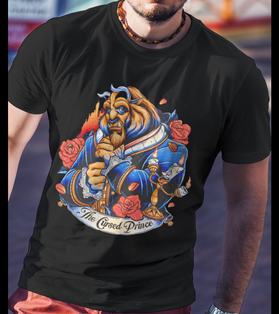 The Beast The Cursed Prince Roses And Candle Companion Scene T-Shirt