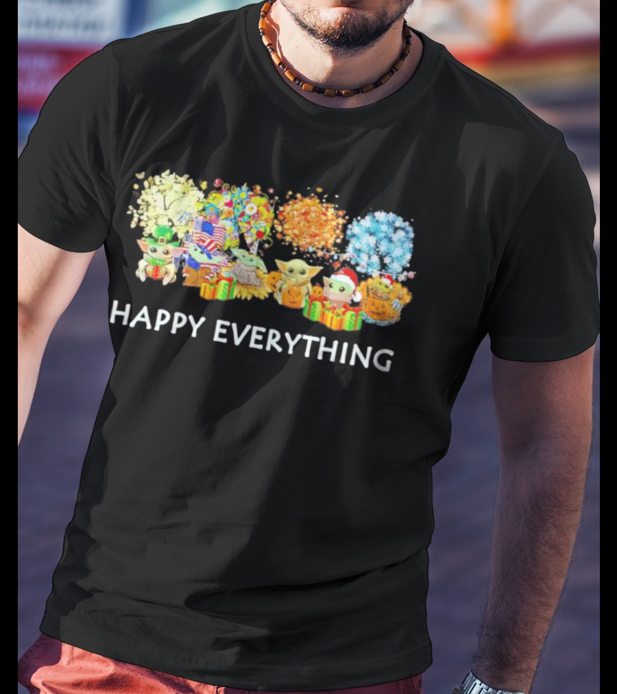 Baby Yoda Happy Everything Holiday T-Shirt