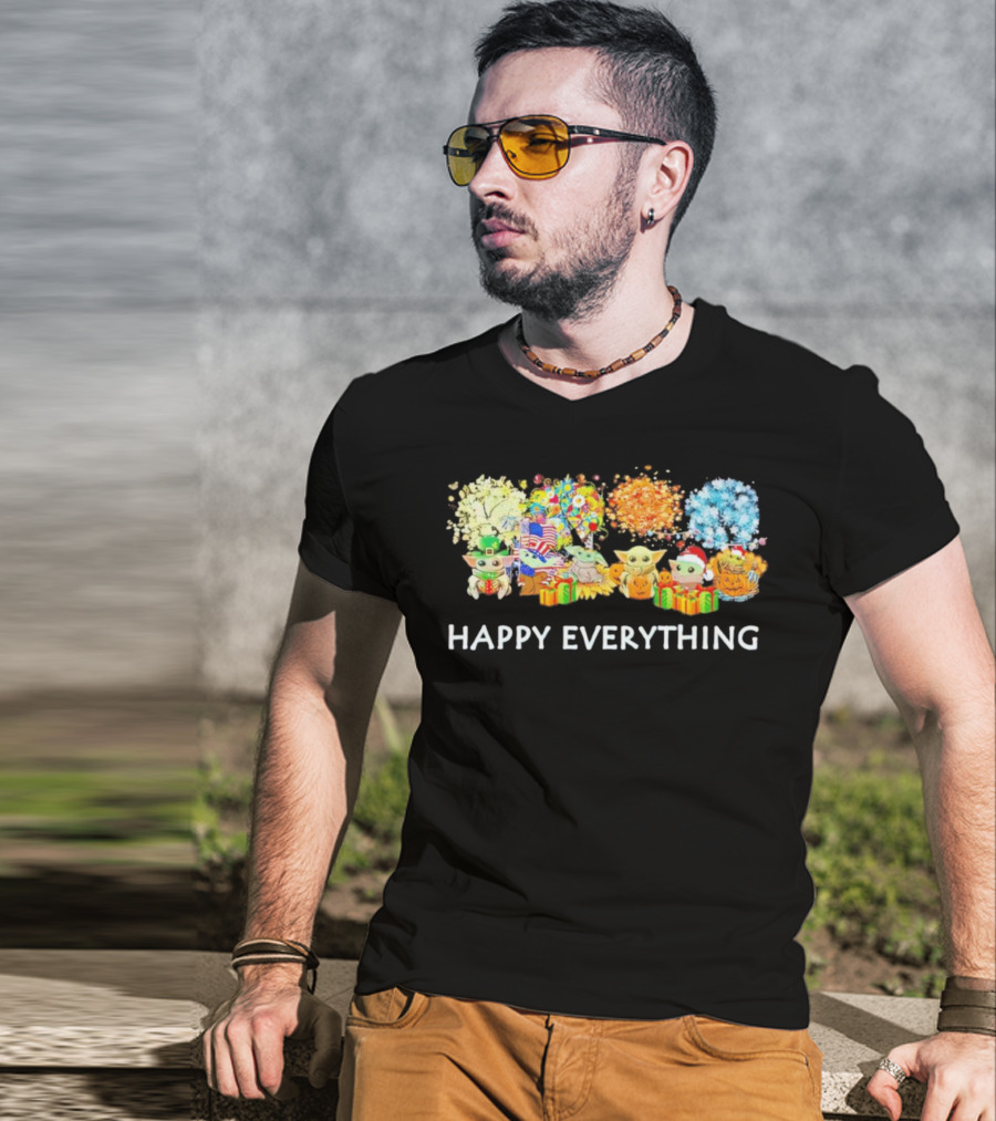 Baby Yoda Happy Everything Holiday T-Shirt