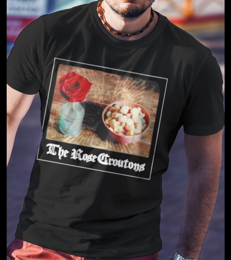 The Rose Croutons Gothic Retro Style Vase Debonair Blossom Bread Bowl T-Shirt