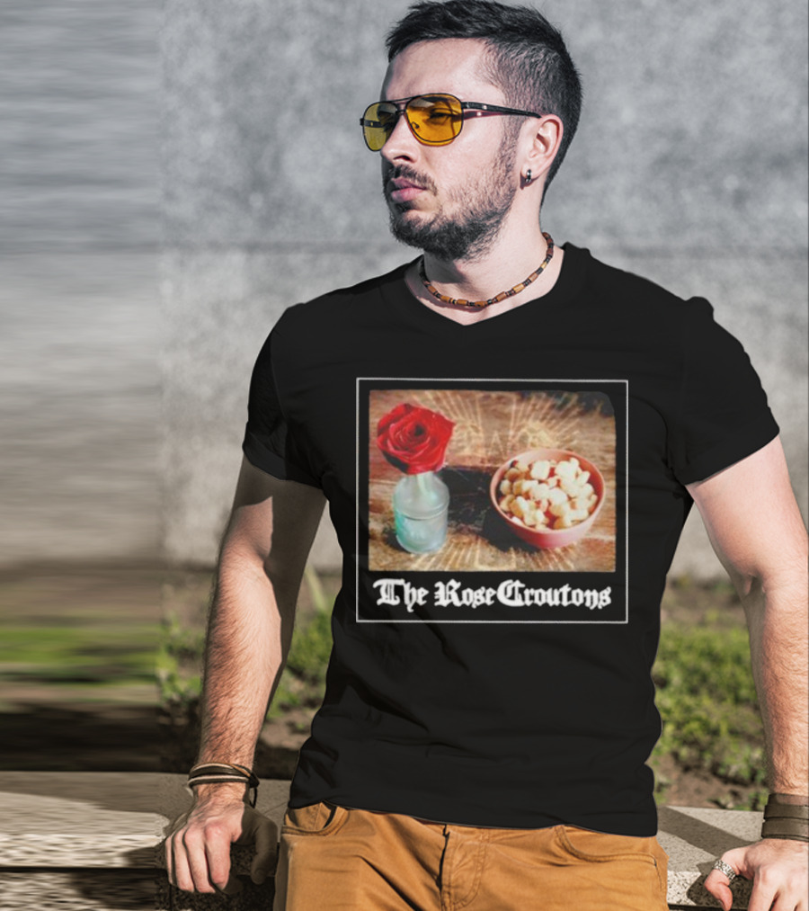 The Rose Croutons Gothic Retro Style Vase Debonair Blossom Bread Bowl T-Shirt