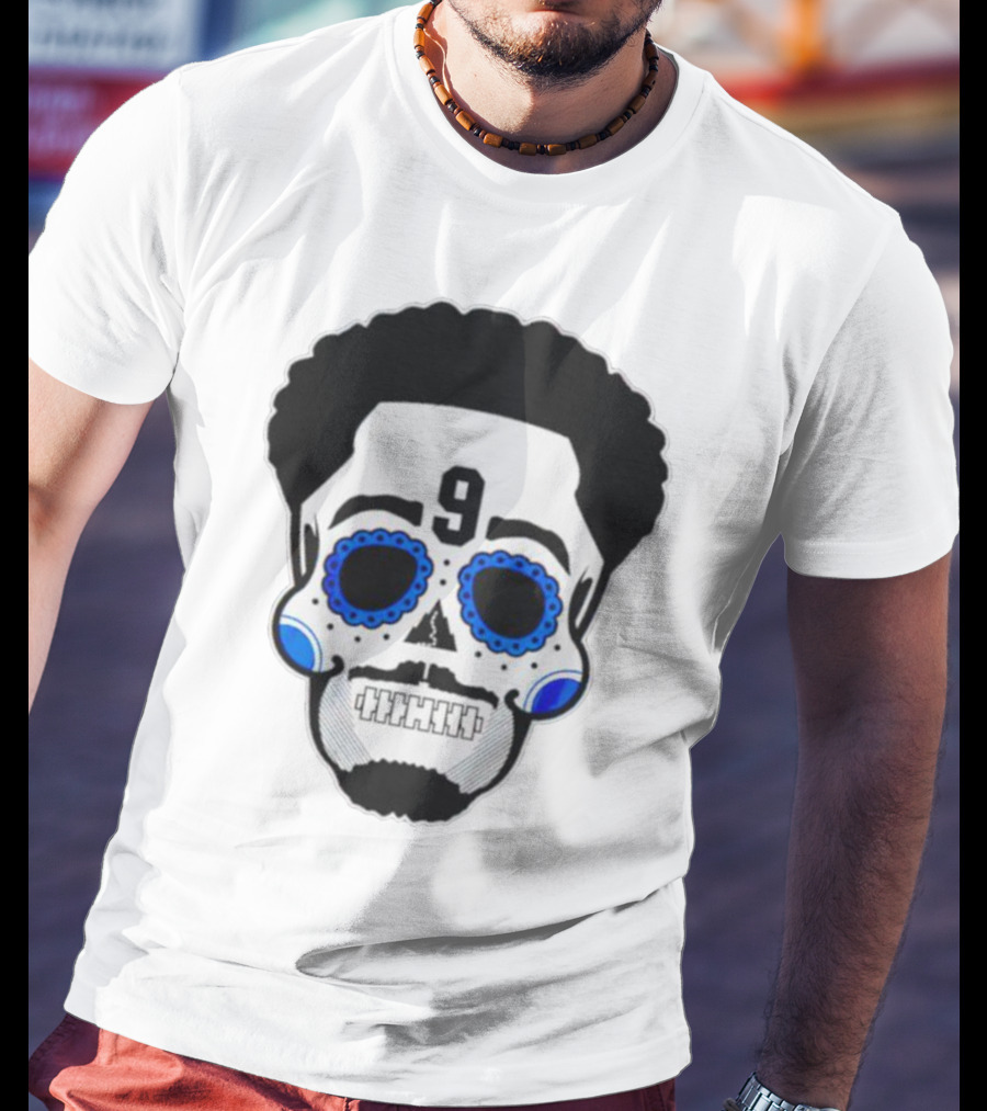 Bryce Young Carolina Panthers 9 Sugar Skull T-Shirt