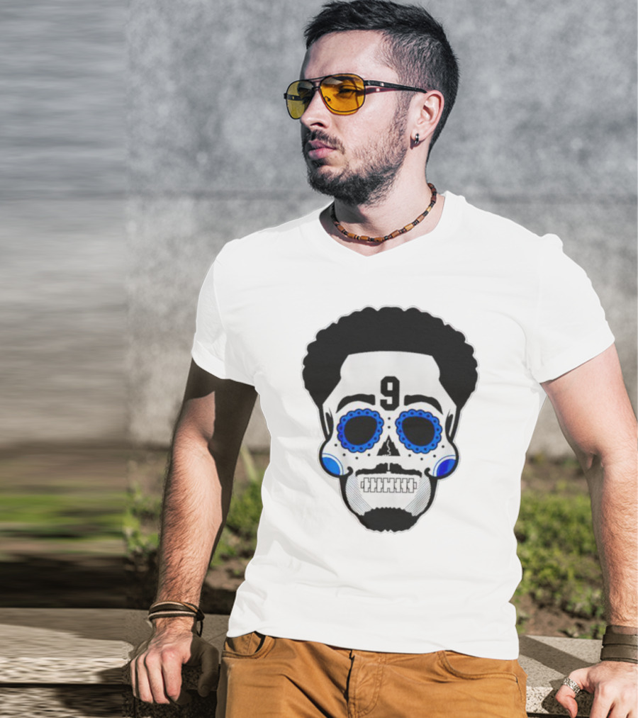 Bryce Young Carolina Panthers 9 Sugar Skull T-Shirt