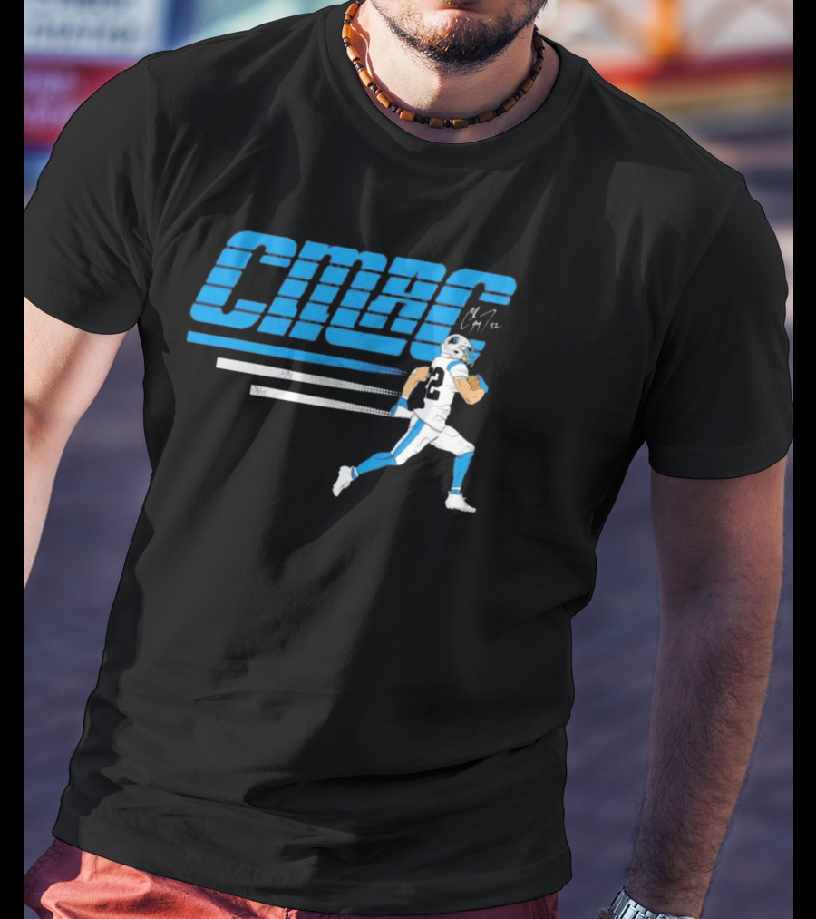 C-Mac Christian McCaffrey Running Carolina Panthers T-Shirt