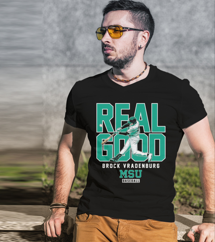 Real Good Brock Vradenburg MSU Baseball T-Shirt