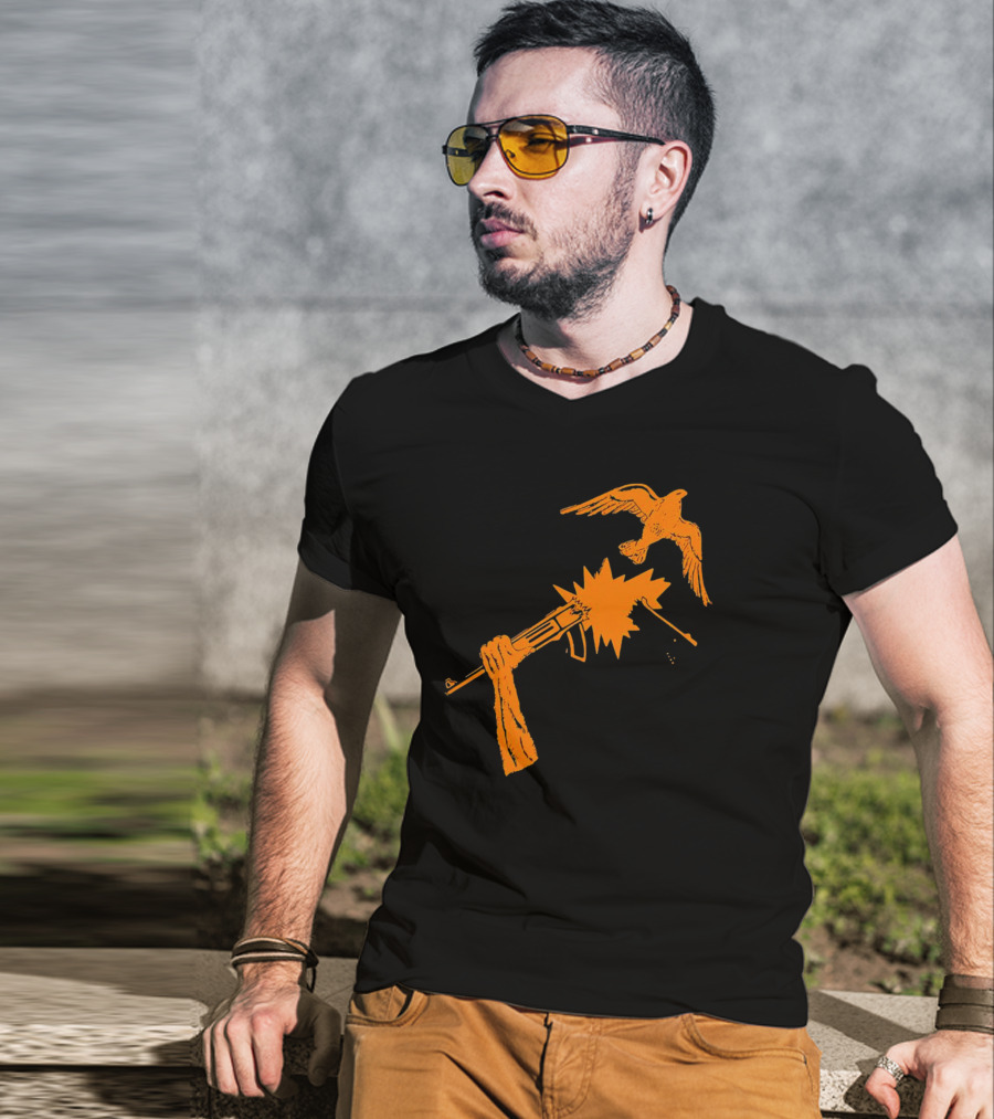 Anti War Gun And Dove Explosive Encounter T-Shirt