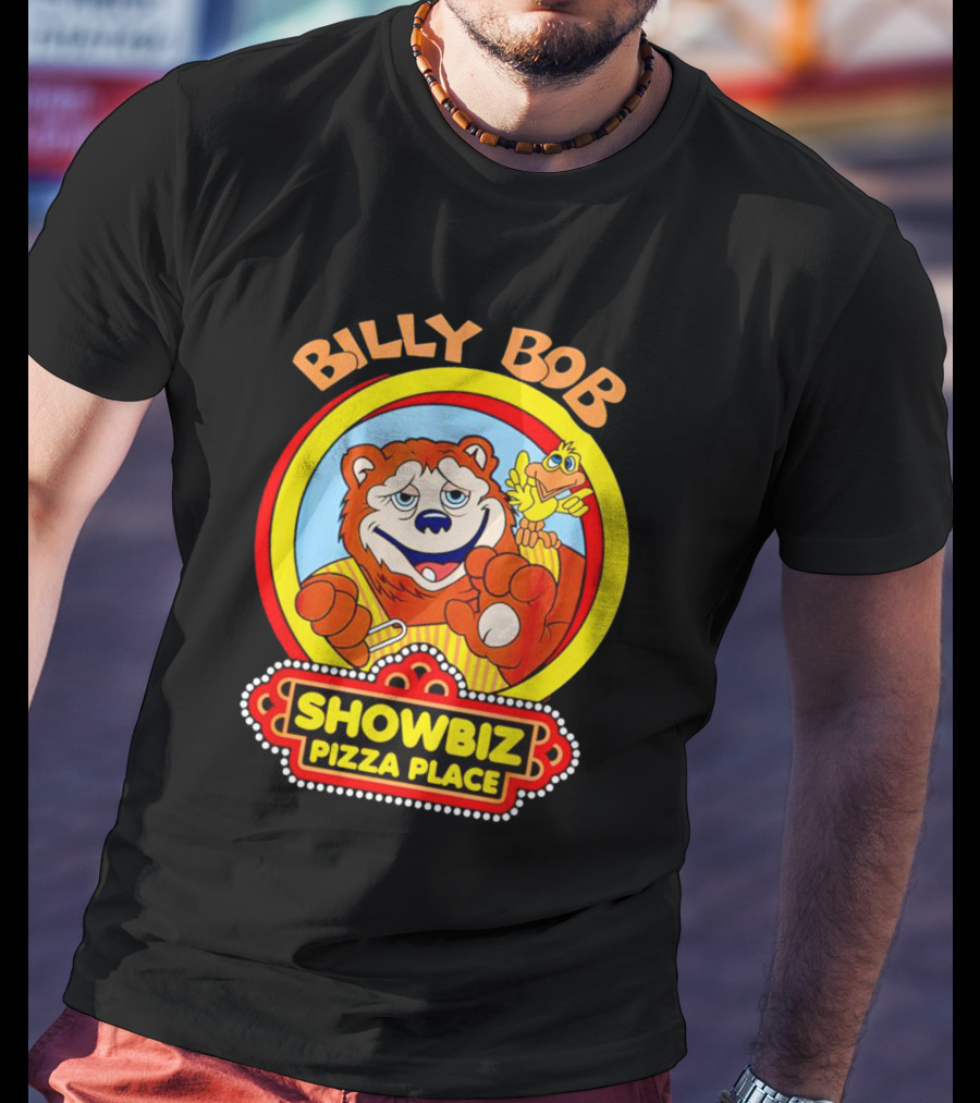 Billy Bob Showbiz Pizza Place Animated Bear And Bird T-Shirt