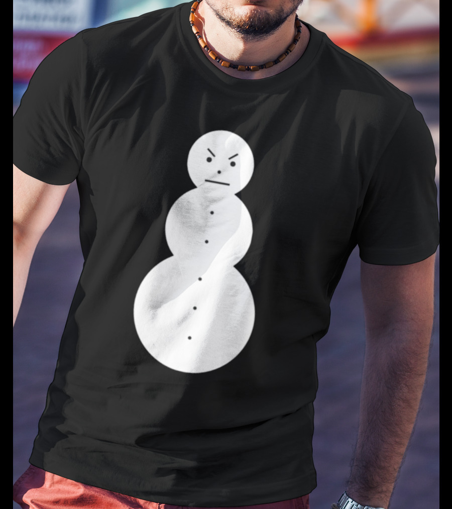 Snowman Annoyed Face Expression T-Shirt