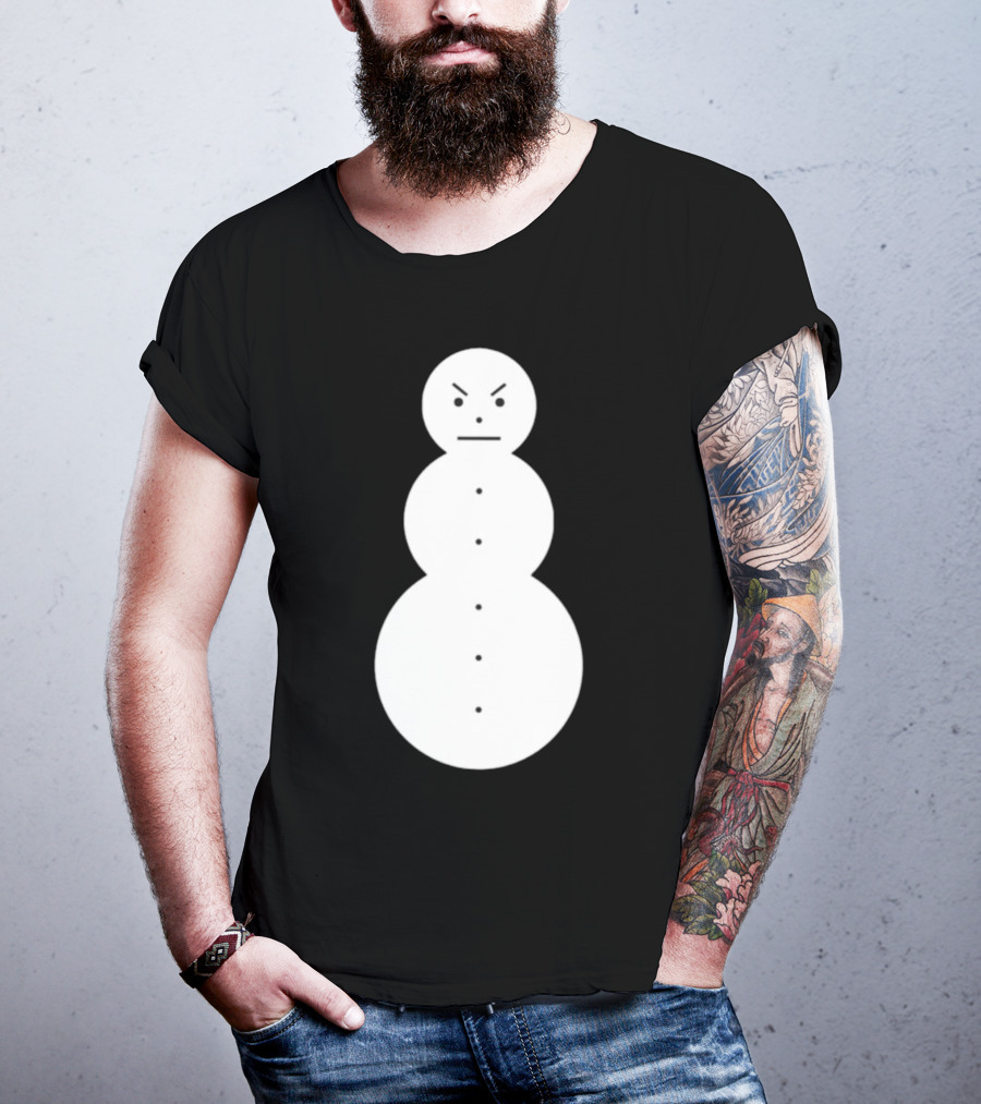 Snowman Annoyed Face Expression T-Shirt