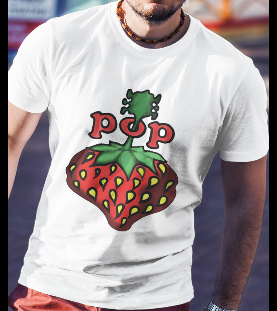 Strawberry Fields Pop Festival Logo With Strawberry T-Shirt