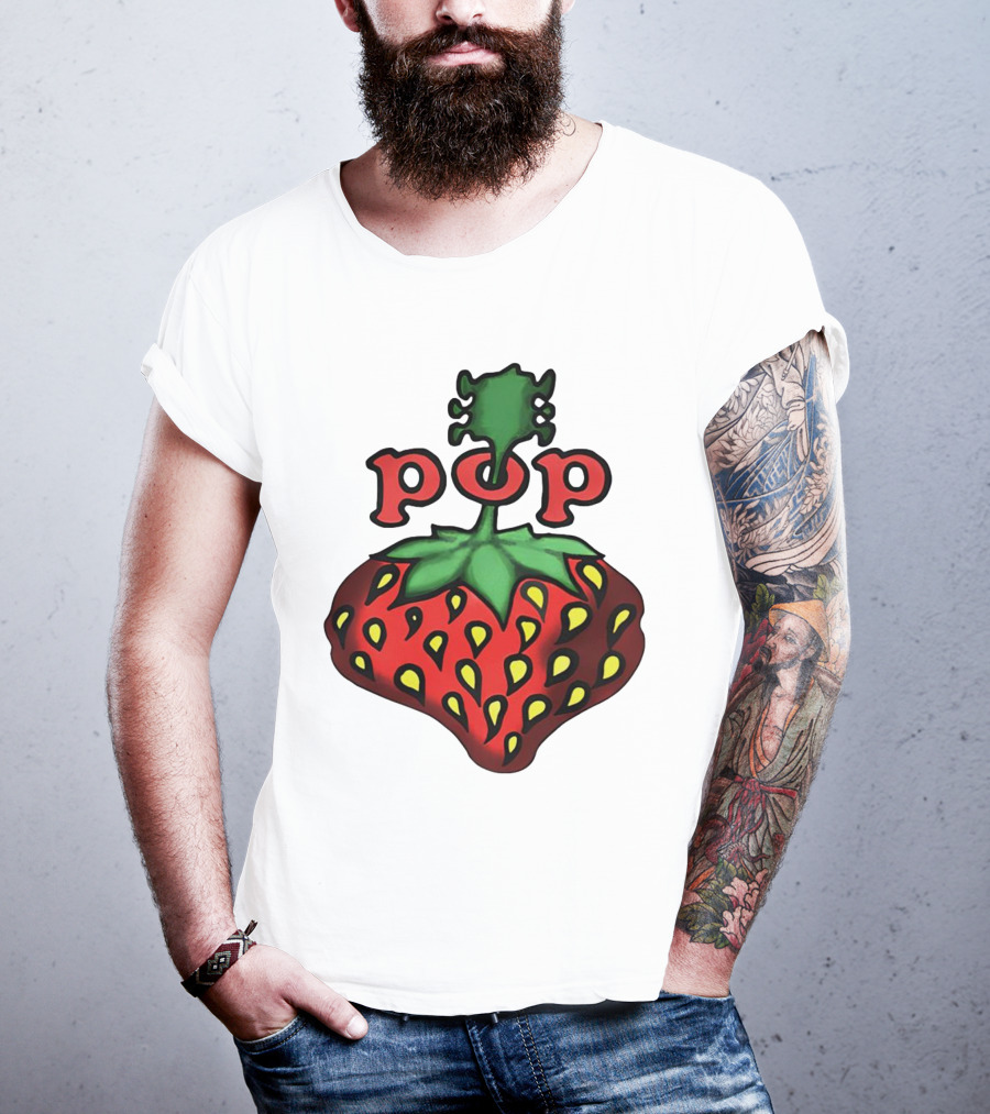 Strawberry Fields Pop Festival Logo With Strawberry T-Shirt