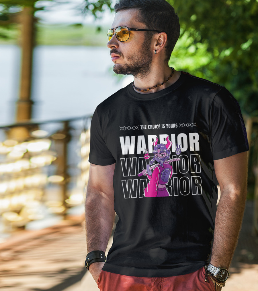 The Choice Is Yours Warrior Multiple Times With Anime Character Holding Sword T-Shirt