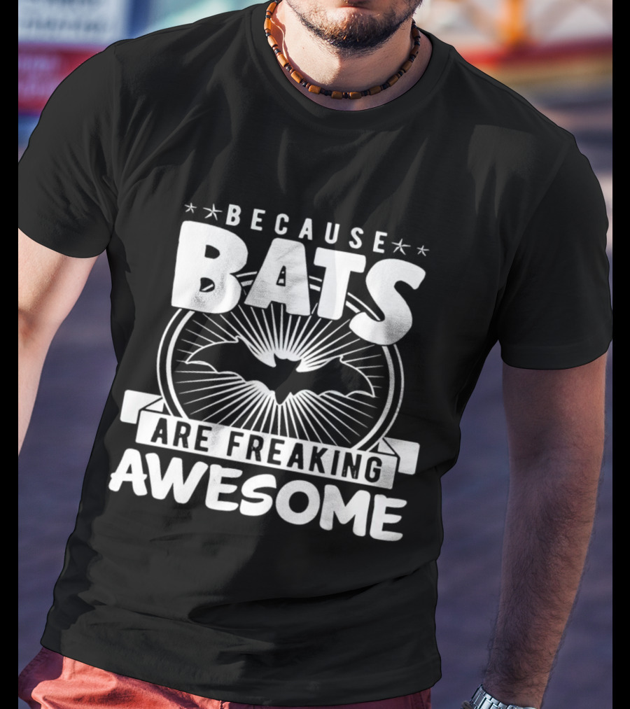 Because Bats Are Freaking Awesome Bat Symbol Starburst T-Shirt