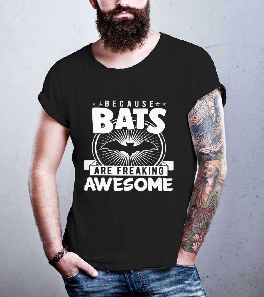 Because Bats Are Freaking Awesome Bat Symbol Starburst T-Shirt
