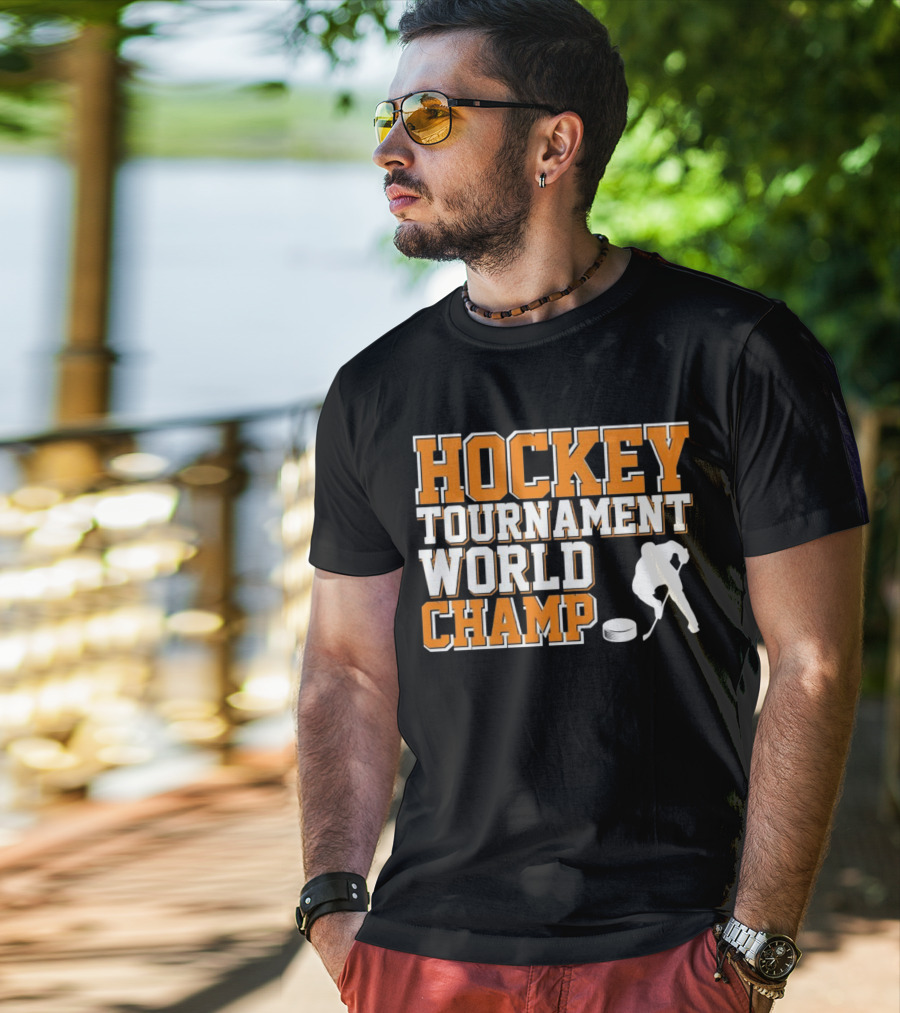 Hockey Tournament World Champ Sunset T-Shirt