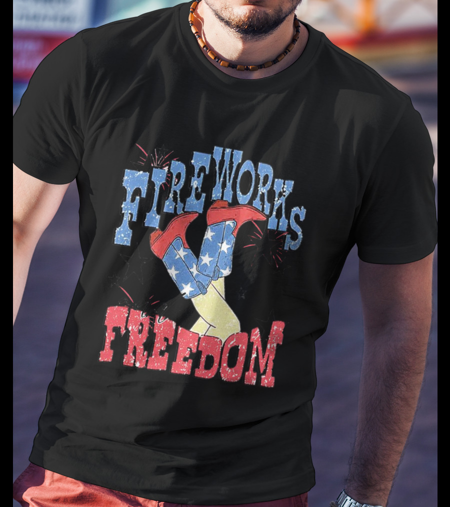 Fireworks And Freedom Stars Cowgirl Boots T-Shirt