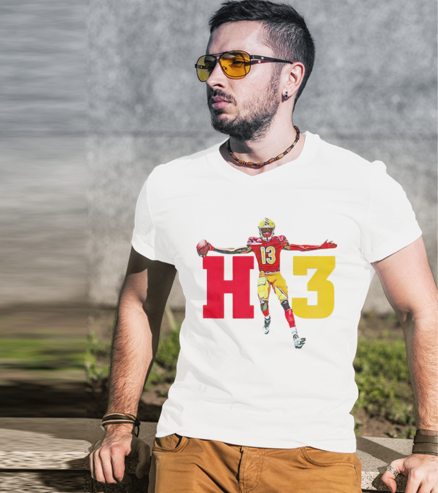 Maurice Alexander HT3 Football Player In Red And Yellow Uniform With Football T-Shirt