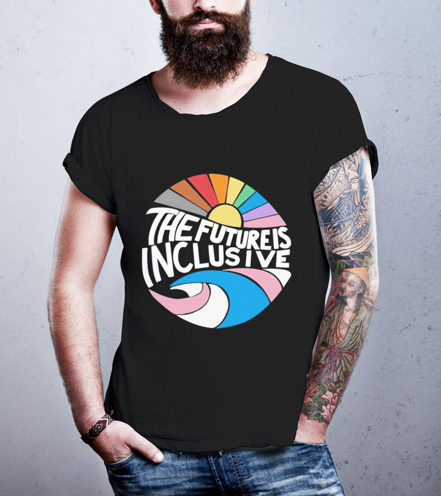 The Future Is Inclusive Rainbow Pride Wave Sunburst T-Shirt