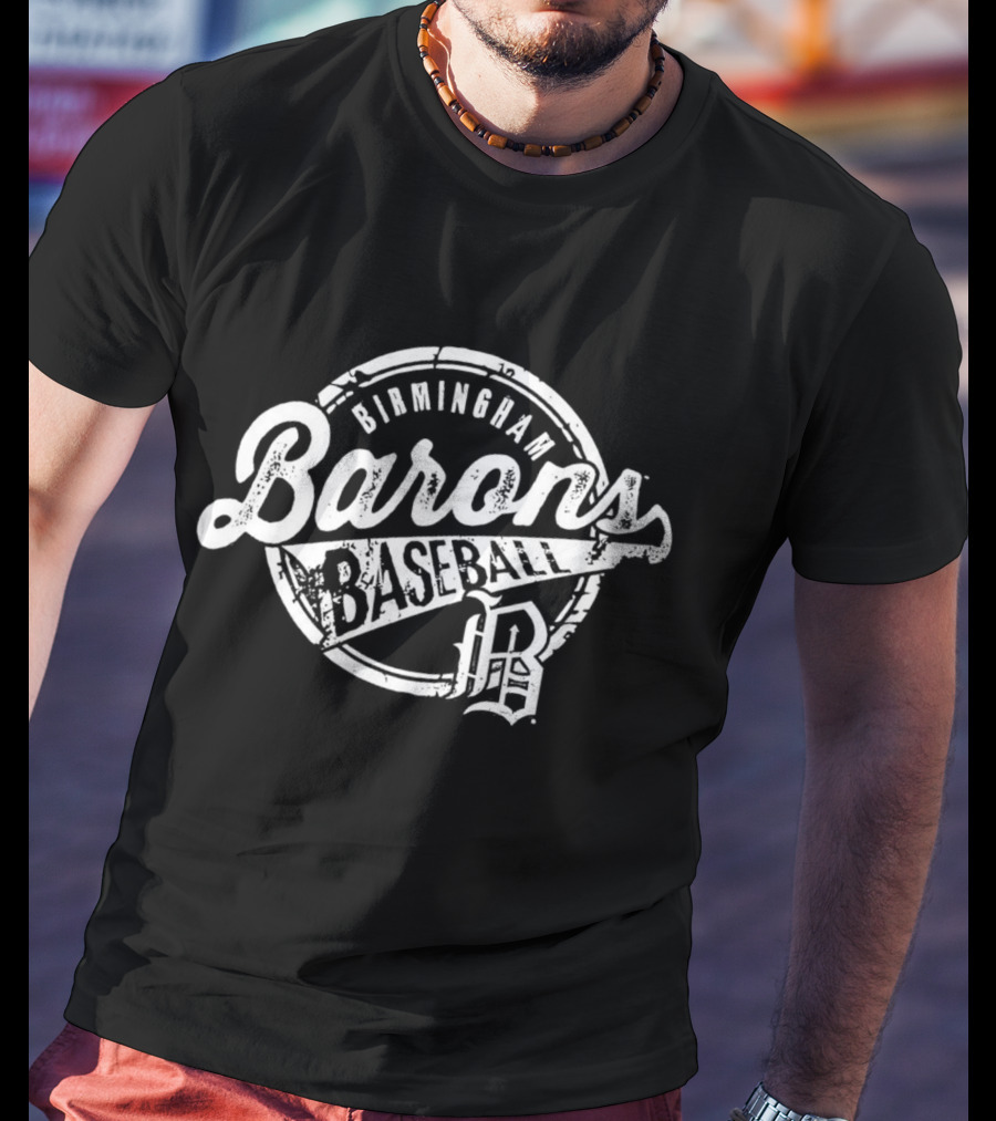Birmingham Barons Baseball Round Vintage Logo With Initials BP T-Shirt