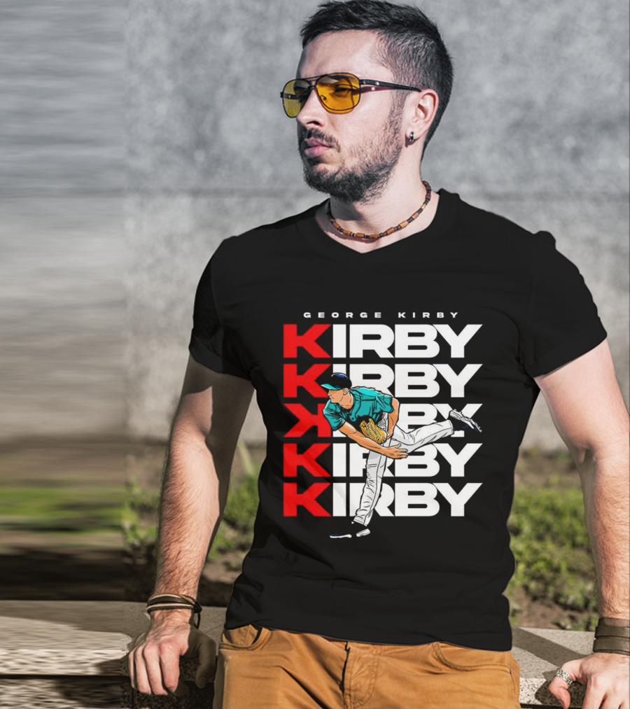 George Kirby Pitching Seattle Mariners K Strikeout T-Shirt