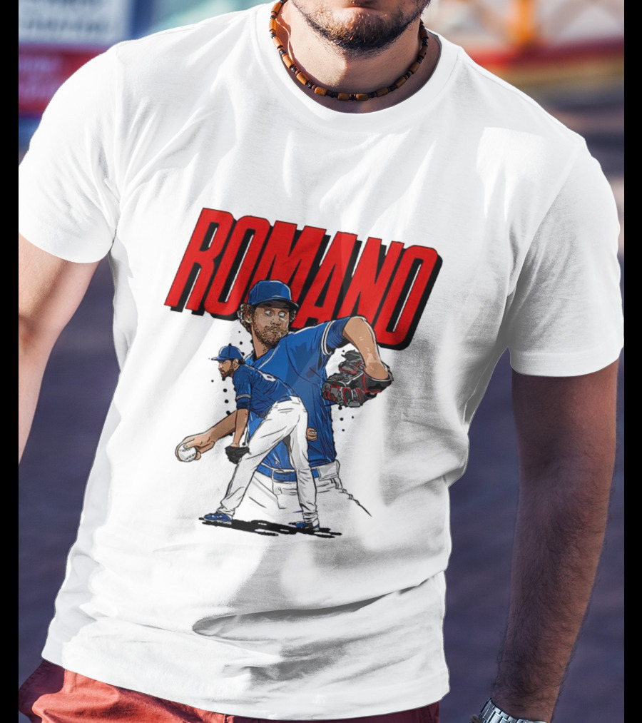 ROMANO Toronto Blue Jays Pitcher Baseball Action T-Shirt