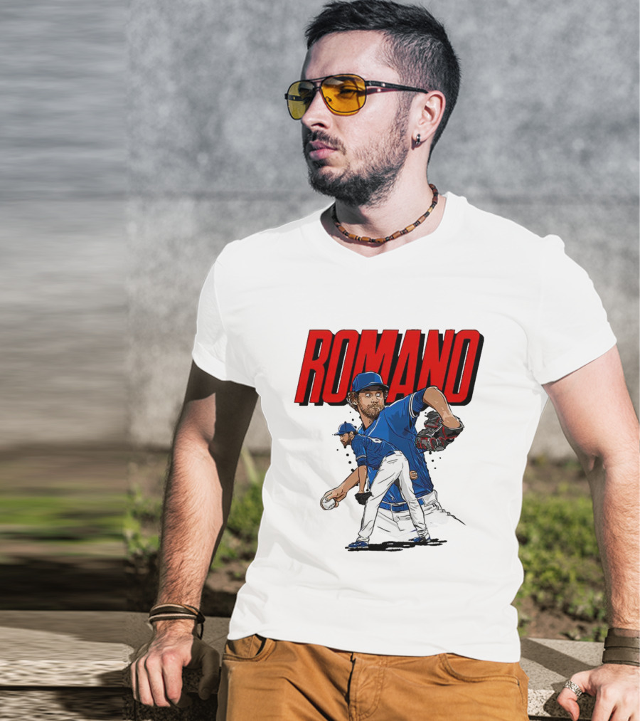ROMANO Toronto Blue Jays Pitcher Baseball Action T-Shirt