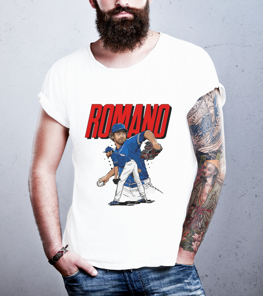 ROMANO Toronto Blue Jays Pitcher Baseball Action T-Shirt