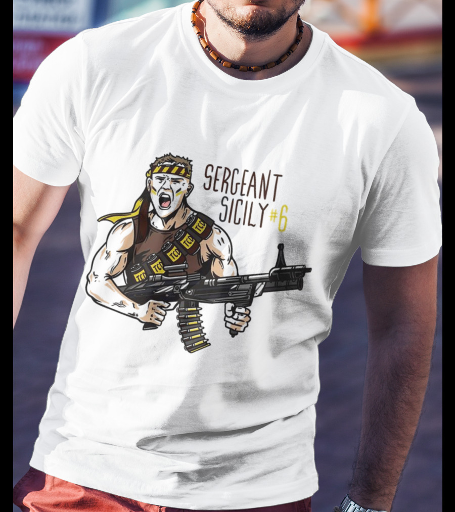 SERGEANT SICILY #6 TGC Ammunition Belt Action T-Shirt