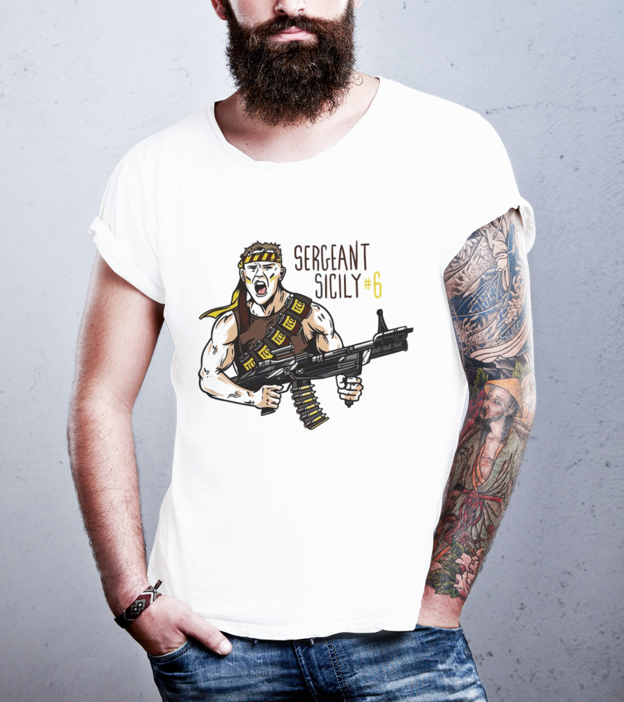 SERGEANT SICILY #6 TGC Ammunition Belt Action T-Shirt