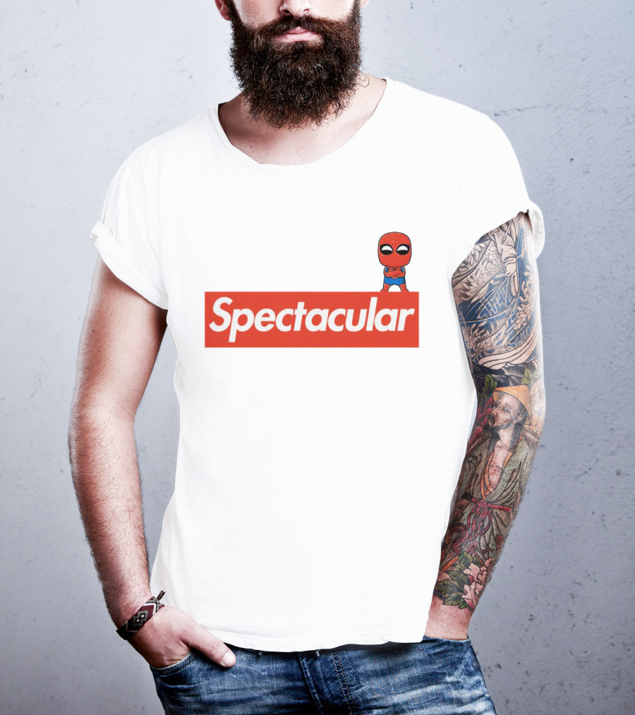 Spectacular Spider-Man Comic Look With Iconic Red Block T-Shirt