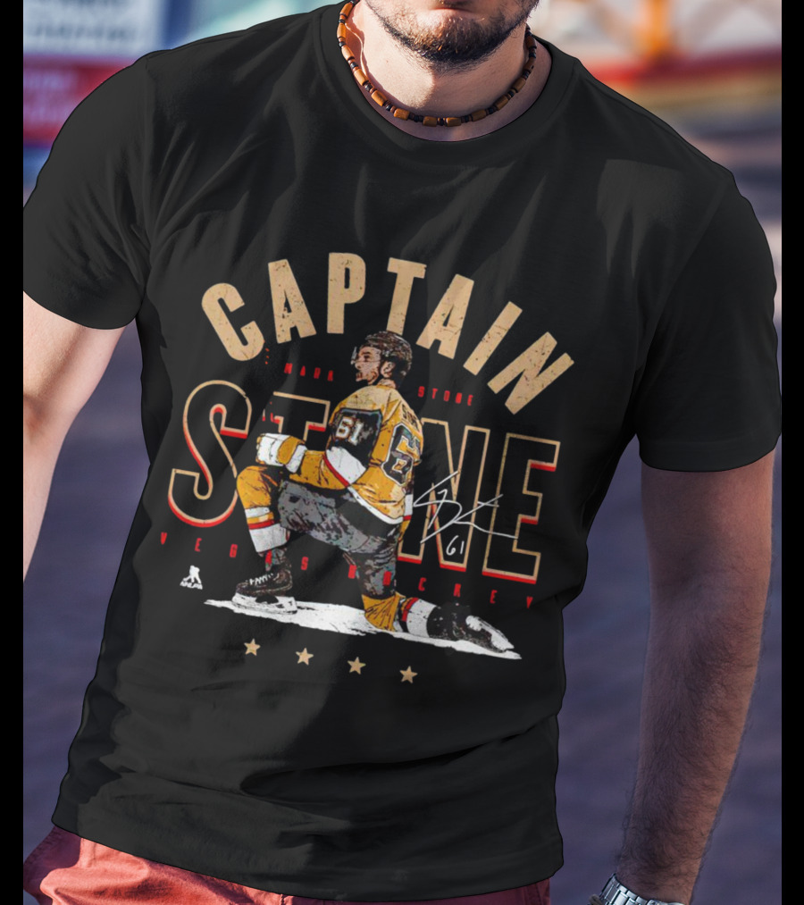 Mark Stone Vegas Hockey Captain Stone 61 Signature T-Shirt