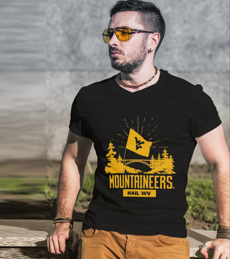 Mountaineers Hail WV West Virginia Colosseum Fan T-Shirt