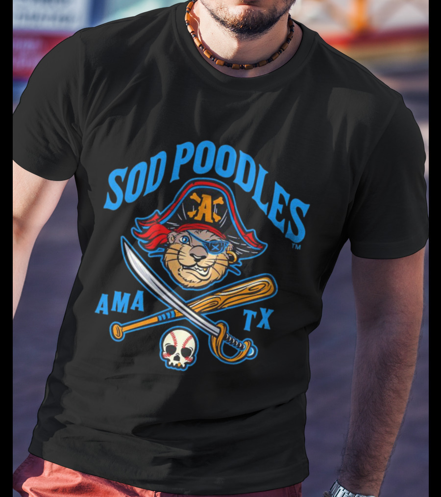 Amarillo Sod Poodles Pirate AMA TX T-Shirt