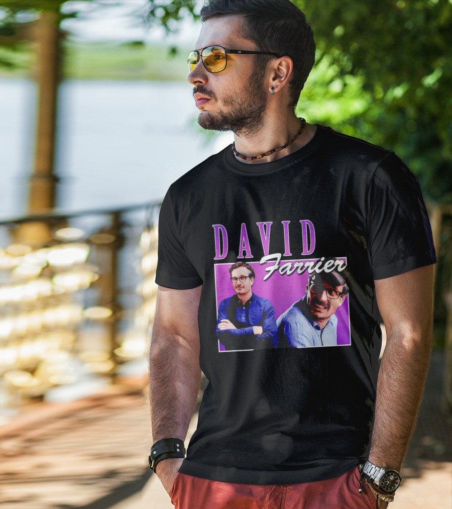 David Farrier Purple Retro Double Image T-Shirt