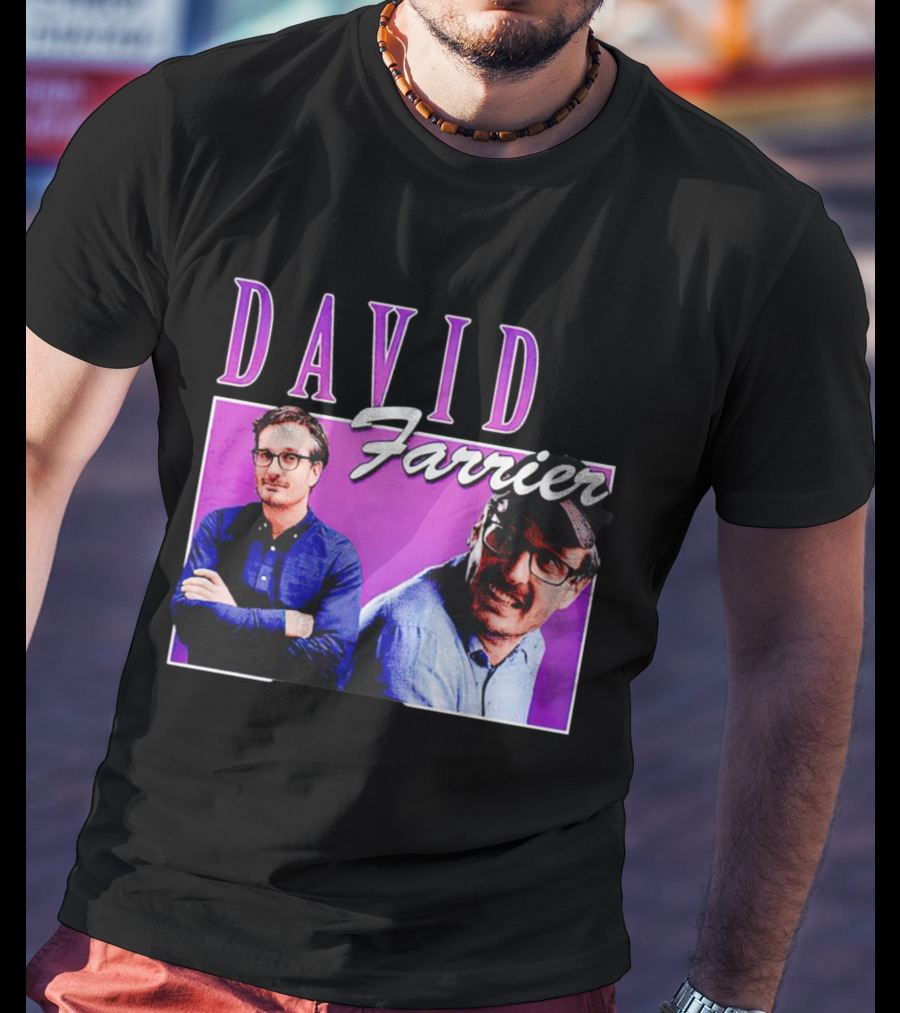 David Farrier Purple Retro Double Image T-Shirt