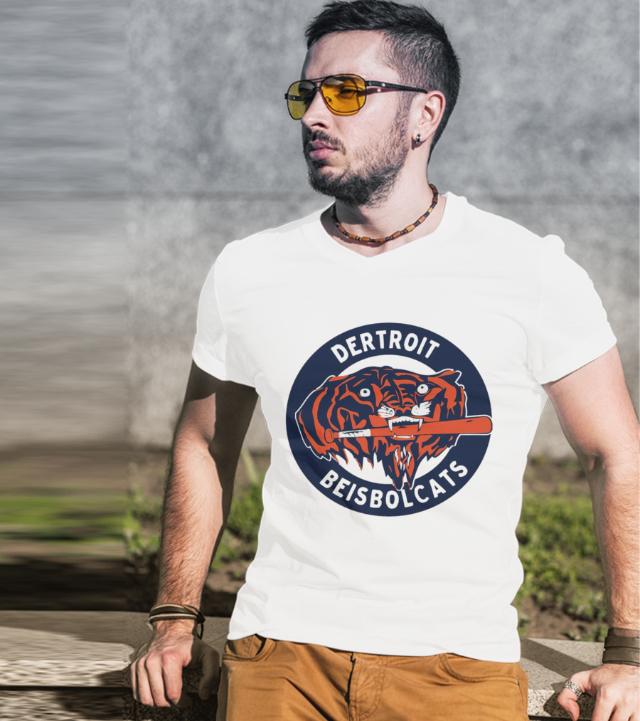 Dertroit Beisbolcats Tiger Logo With Baseball Bat T-Shirt