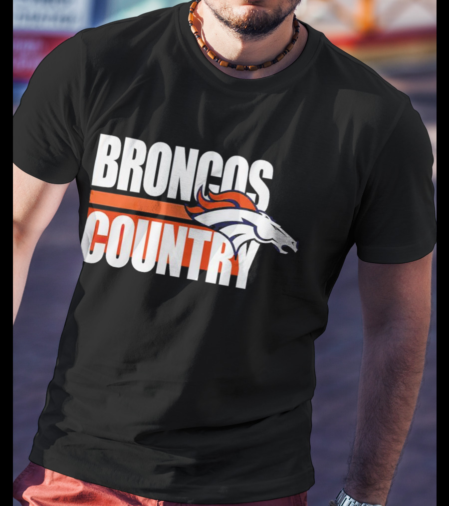 Denver Broncos Country Logo Blitz Essential T-Shirt