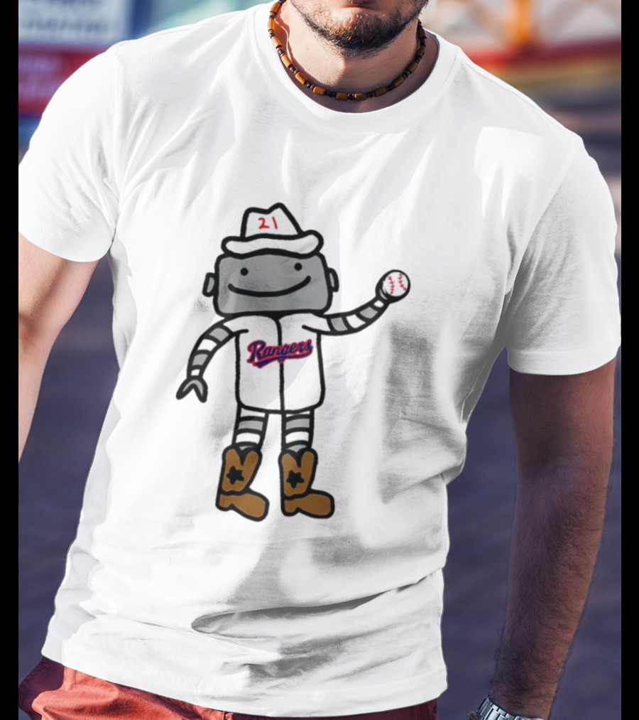 Rangers Robot 21 Baseball Texas Rangers T-Shirt