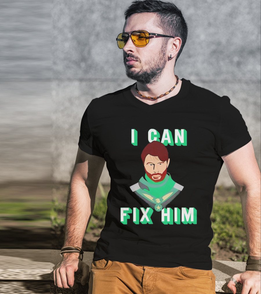 Nerdy Squirrel Studios Soldier Boy I Can Fix Him Superhero T-Shirt